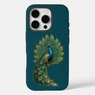 Elegante Pauwen Kunst Case voor iPhone 16 Pro Hoes