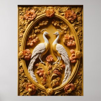 Elegante pauwenkunst - verbeter uw ruimte poster