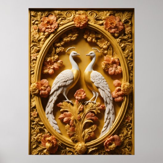 Elegante pauwenkunst - verbeter uw ruimte poster (Voorkant)