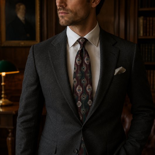 Elegante Pauwveer Stropdas