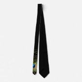 Elegante Pauwveer Zwarte Das (Achterkant)