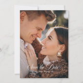 Elegante Peach Boho Style Floral Bewaar de datum Kaart (Voorkant)