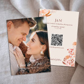 Elegante Peach Boho Style Floral Bewaar de datum Kaart