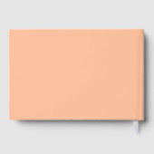 Elegante Peach bruiloft kalligrafie Custom Chic Gastenboek (Achterkant)
