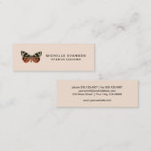 Elegante Peach Butterfly Minimalist Professional Mini Visitekaartje (Voorkant / Achterkant)