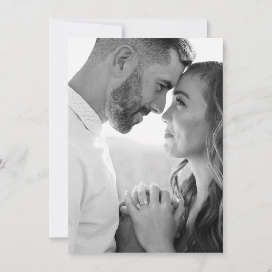 Elegante Peach Peonies Save the Date (Achterkant)