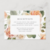 Elegante Peach Roos bruiloft receptie Informatiekaartje (Voorkant)
