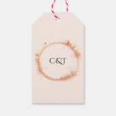 Elegante Peach Sparkle Wedding Script Kalligrafie Cadeaulabel (Achterkant)