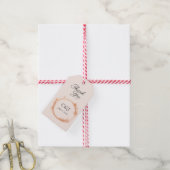 Elegante Peach Sparkle Wedding Script Kalligrafie Cadeaulabel (Met Touw)