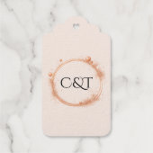 Elegante Peach Sparkle Wedding Script Kalligrafie Cadeaulabels (Achterkant)