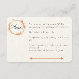Elegante Peach Sparkle Wedding Script Kalligrafie Informatiekaartje