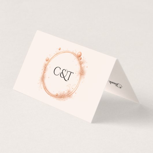 Elegante Peach Sparkle Wedding Script Kalligrafie Kaart (Achterkant)