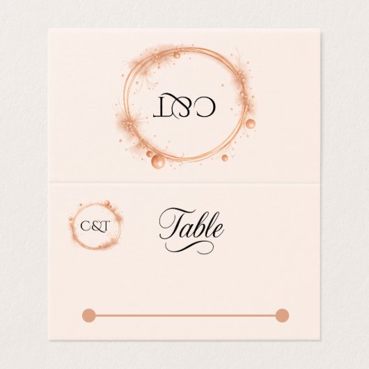 Elegante Peach Sparkle Wedding Script Kalligrafie Kaart (Buitenkant ongevouwen)