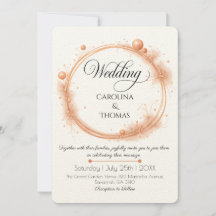 Elegante Peach Sparkle Wedding Script Kalligrafie