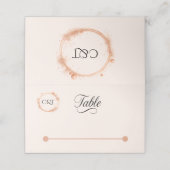 Elegante Peach Sparkle Wedding Script Kalligrafie Plaatskaartje (Buitenkant ongevouwen)