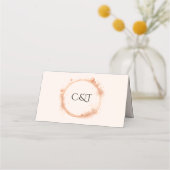 Elegante Peach Sparkle Wedding Script Kalligrafie Plaatskaartje (Achterkant)