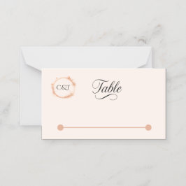 Elegante Peach Sparkle Wedding Script Kalligrafie Plaatskaartje