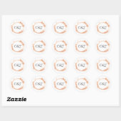 Elegante Peach Sparkle Wedding Script Kalligrafie Ronde Sticker (Vel)