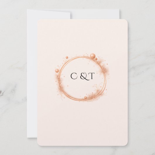 Elegante Peach Sparkle Wedding Script Kalligrafie Save The Date (Achterkant)