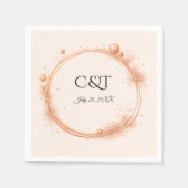 Elegante Peach Sparkle Wedding Script Kalligrafie Servet (Voorkant)