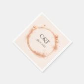 Elegante Peach Sparkle Wedding Script Kalligrafie Servet (Hoek)