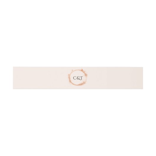 Elegante Peach Sparkle Wedding Script Kalligrafie Uitnodigingen Wikkel (Vlak)