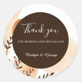 Elegante Peach Watercolour Frame Ronde Sticker