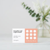 Elegante Peach White Pastel Salon Klantenkaartje (Staand voorkant)