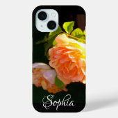 Elegante Peachy geel oranje floral Rozen Case-Mate iPhone Case (Achterkant)