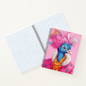 Elegante Peacock Animal Mode Art Pink Notitieboek (Binnen)
