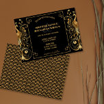 Elegante Peacock Art Deco Zwart en Gouden Vintage Kaart<br><div class="desc">Elegante Peacock Art Deco Zwart en Goud  Invitation</div>