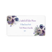 Elegante Peacock Bloemen Bijpassende Adresetikette Etiket (Voorkant)