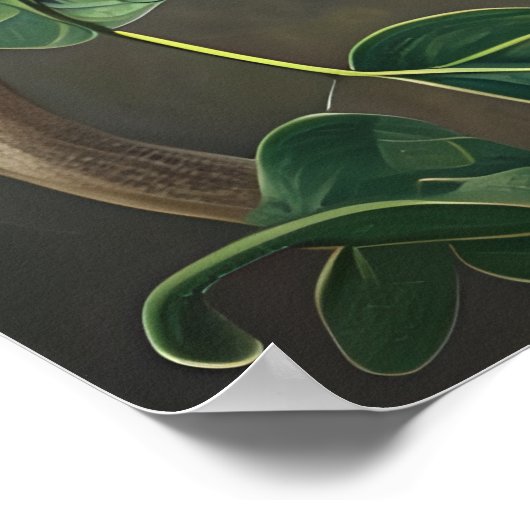 Elegante Peacock Botanische Wall Art Print (Hoek)