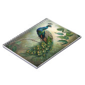 Elegante Peacock Botanische Wall Art Print Notitieboek (Linkerzijde)