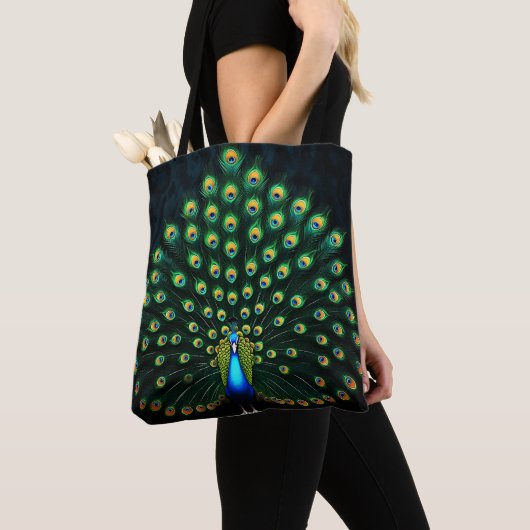 Elegante Peacock Canvas tas (Dichtbij)
