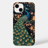 Elegante Peacock Cherry Blossom Art Case-Mate iPhone Case (Achterkant)