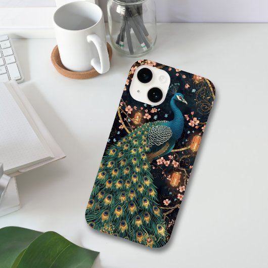 Elegante Peacock Cherry Blossom Art Case-Mate iPhone Case