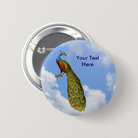 Elegante Peacock Dierlijke Button (Voorkant /achterkant)