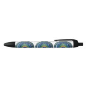 Elegante Peacock Feather Mandala Rode Inkt Pen (Bovenkant)