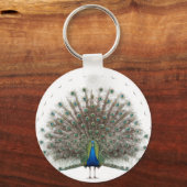 Elegante Peacock Feather Mandala Sleutelhanger (Achterkant)