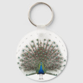 Elegante Peacock Feather Mandala Sleutelhanger (Achterkant)