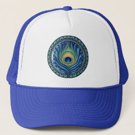 Elegante Peacock Feather Mandala Trucker Pet
