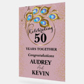 Elegante Peacock Feathers 50ste Jubileum Acryl Bord (Hoek)