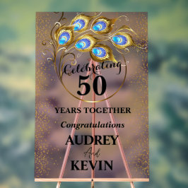 Elegante Peacock Feathers 50ste Jubileum Acryl Bord