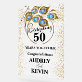 Elegante Peacock Feathers 50ste Jubileum Acryl Bord (Hoek)