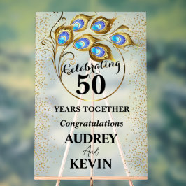 Elegante Peacock Feathers 50ste Jubileum Acryl Bord