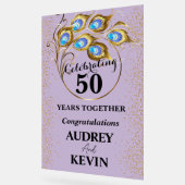 Elegante Peacock Feathers 50ste Jubileum Acryl Bord (Hoek)