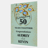 Elegante Peacock Feathers 50ste Jubileum Acryl Bord (Hoek)