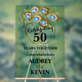 Elegante Peacock Feathers 50ste Jubileum Acryl Bord