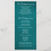 Elegante Peacock Feathers Wedding Program Programmakaart (Achterkant)